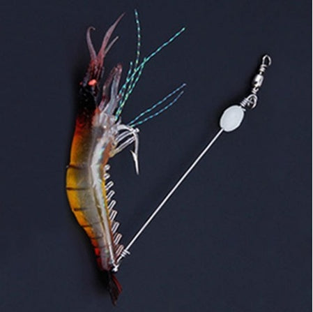 Crocheted fake shrimp