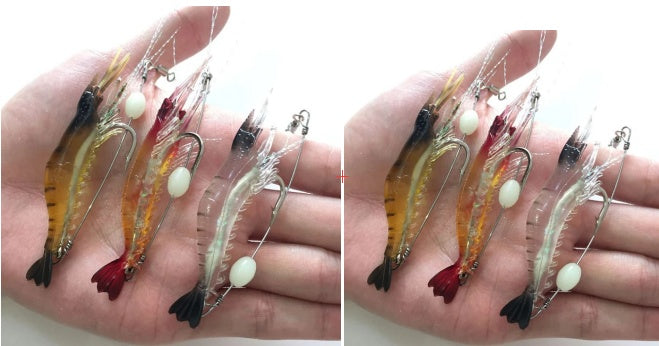 Crocheted fake shrimp