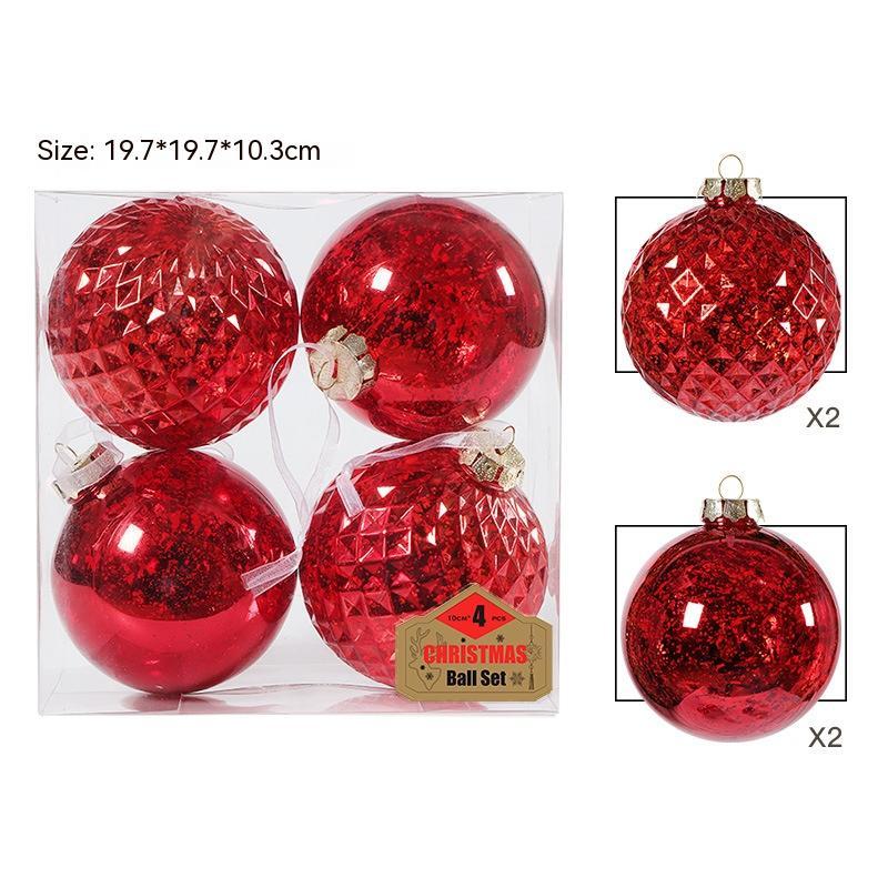 Christmas Tree Ornaments Decorative Plastic Balls Set