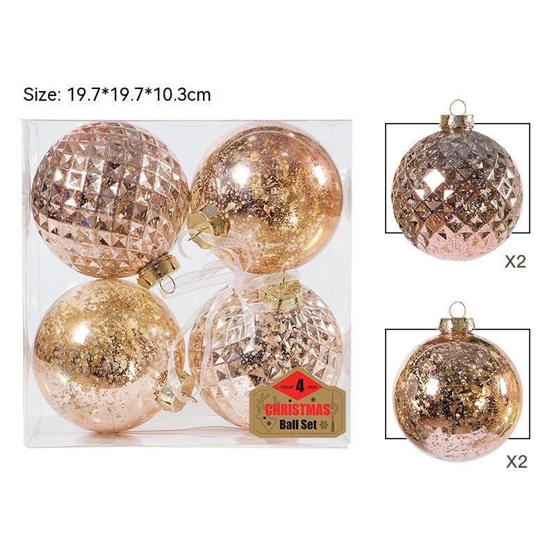 Christmas Tree Ornaments Decorative Plastic Balls Set
