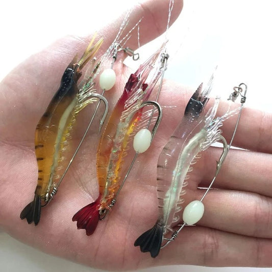 Crocheted fake shrimp