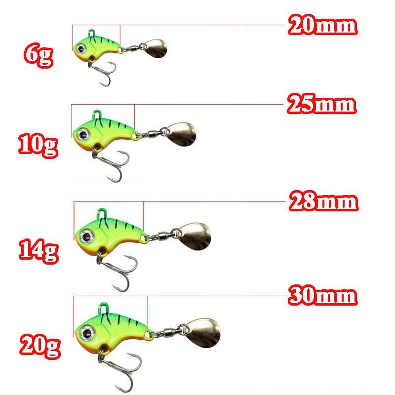 Small Whirlwind Three-generation Luya Sequined Hard Bait VIB Rotary Bearing
