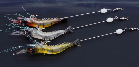 Crocheted fake shrimp