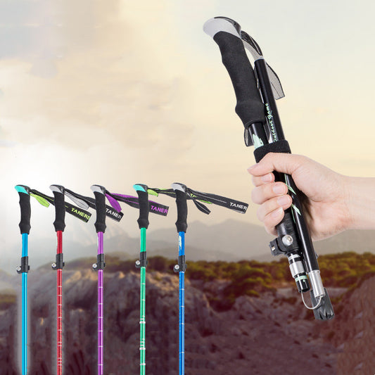 Aluminum Alloy Folding Ultra-light Ultra-short Retractable Outdoor Hand Bag