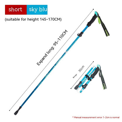 Aluminum Alloy Folding Ultra-light Ultra-short Retractable Outdoor Hand Bag